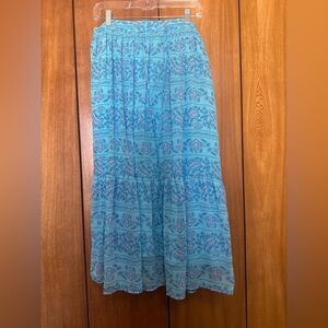 Lane Bryant Turquoise Paisley Tiered Maxi Skirt-not worn like new